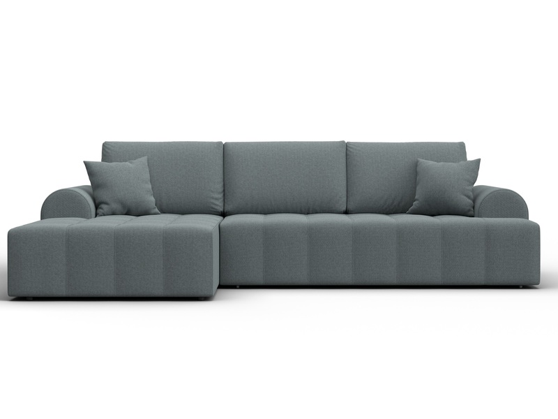 Диван угловой Лига-080 угол левый, Рогожка, Амур 07 серый