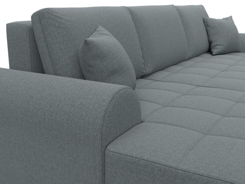 Диван угловой Лига-080 угол левый, Рогожка, Амур 07 серый