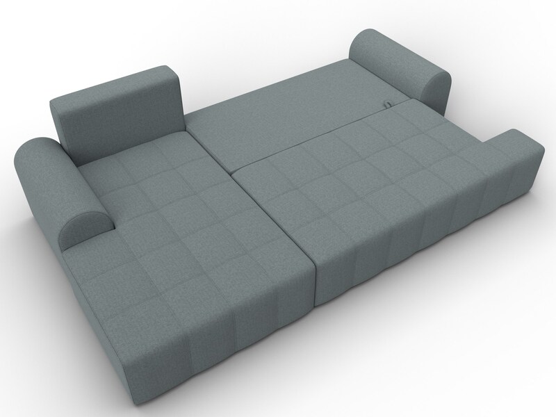 Диван угловой Лига-080 угол левый, Рогожка, Амур 07 серый