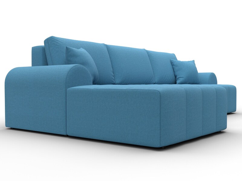 Диван угловой Лига-080 угол левый, Рогожка, Амур 10 голубой