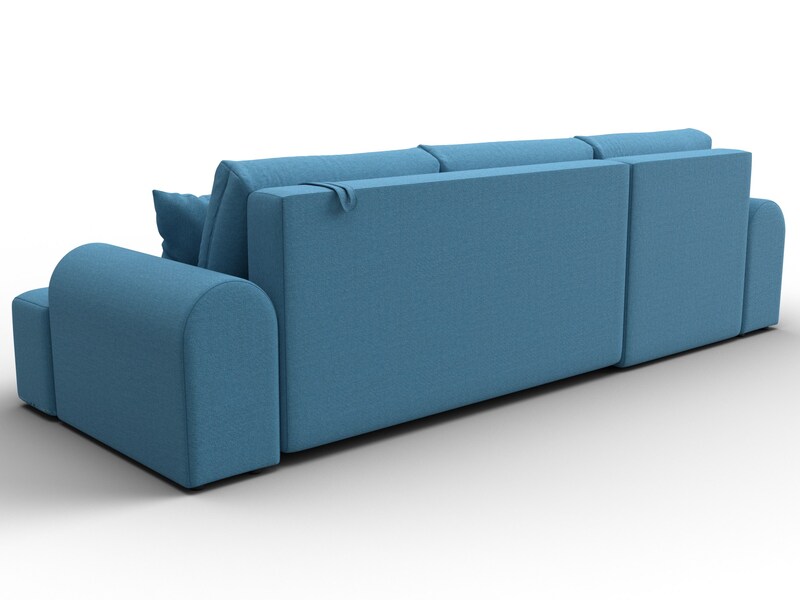 Диван угловой Лига-080 угол левый, Рогожка, Амур 10 голубой