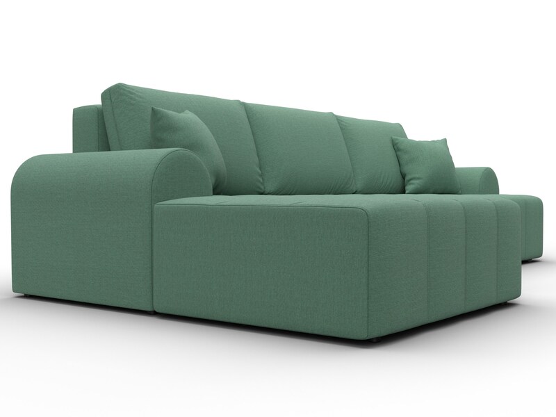 Диван угловой Лига-080 угол левый, Рогожка, Амур 11 зеленый