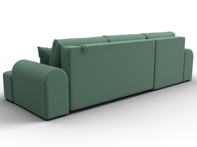 Диван угловой Лига-080 угол левый, Рогожка, Амур 11 зеленый