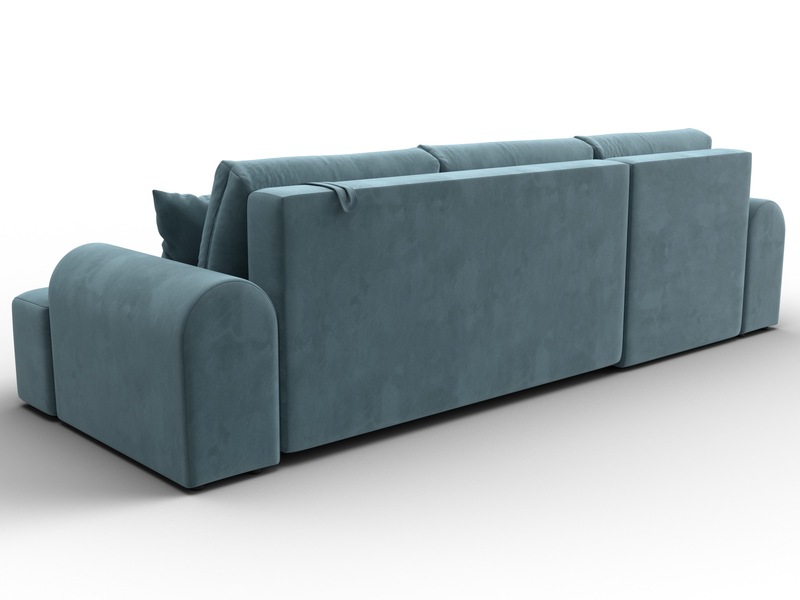 Диван угловой Лига-080 угол левый, Велюр, SEVEN 113 бирюзовый