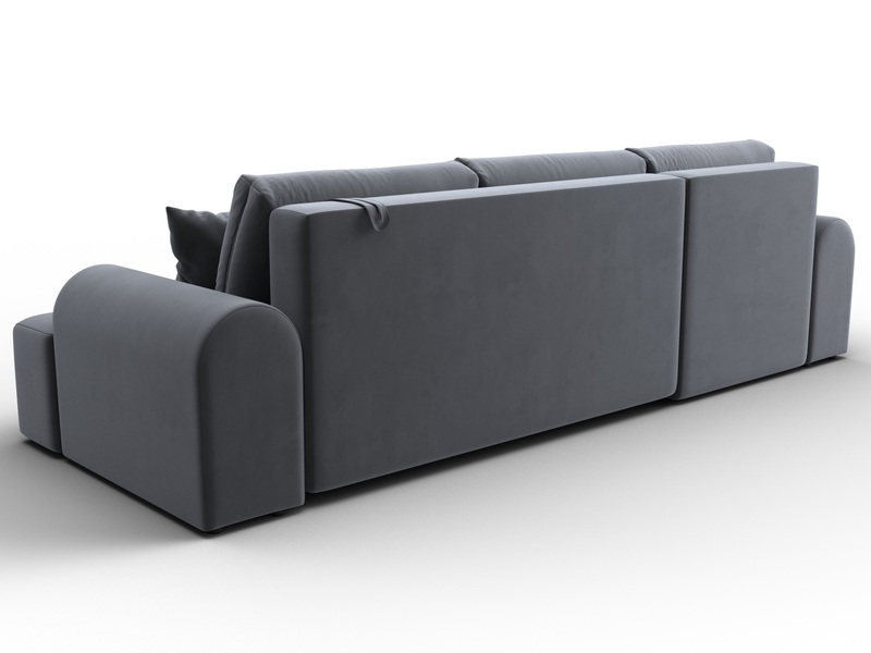 Диван угловой Лига-080 угол левый, Велюр, SEVEN 17 серый