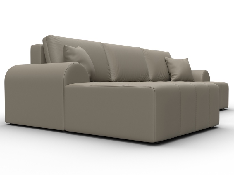 Диван угловой Лига-080 угол левый, Экокожа, GRIFON 4 бежевый