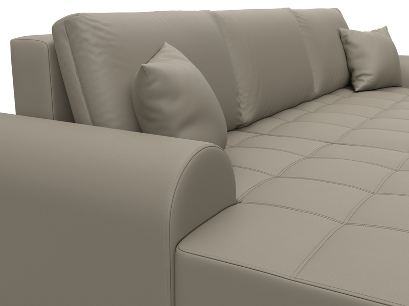 Диван угловой Лига-080 угол левый, Экокожа, GRIFON 4 бежевый