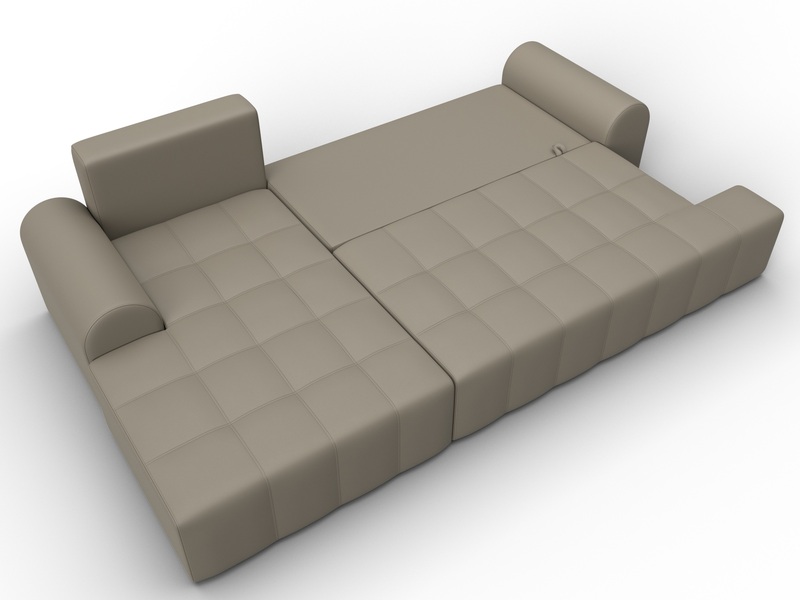 Диван угловой Лига-080 угол левый, Экокожа, GRIFON 4 бежевый