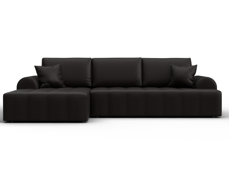 Диван угловой Лига-080 угол левый, Экокожа, GRIFON 12 коричневый