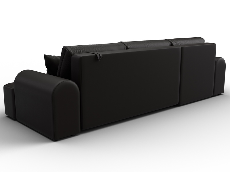 Диван угловой Лига-080 угол левый, Экокожа, GRIFON 12 коричневый