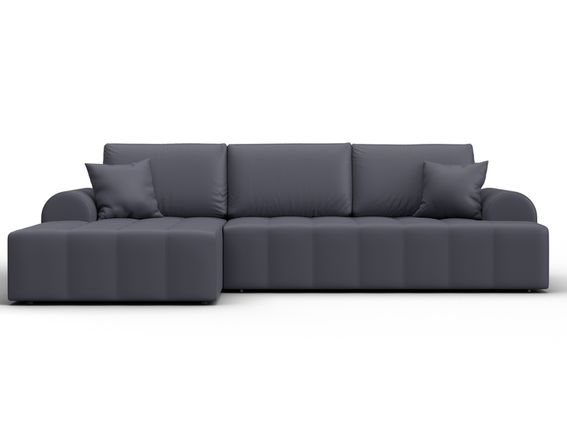 Диван угловой Лига-080 угол левый, Экокожа, GRIFON 15 серый