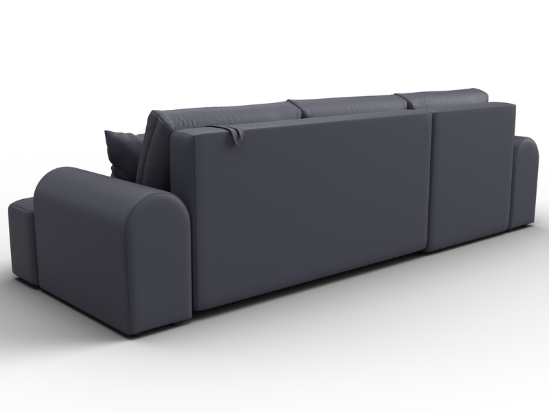 Диван угловой Лига-080 угол левый, Экокожа, GRIFON 15 серый