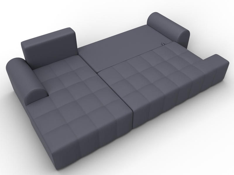 Диван угловой Лига-080 угол левый, Экокожа, GRIFON 15 серый