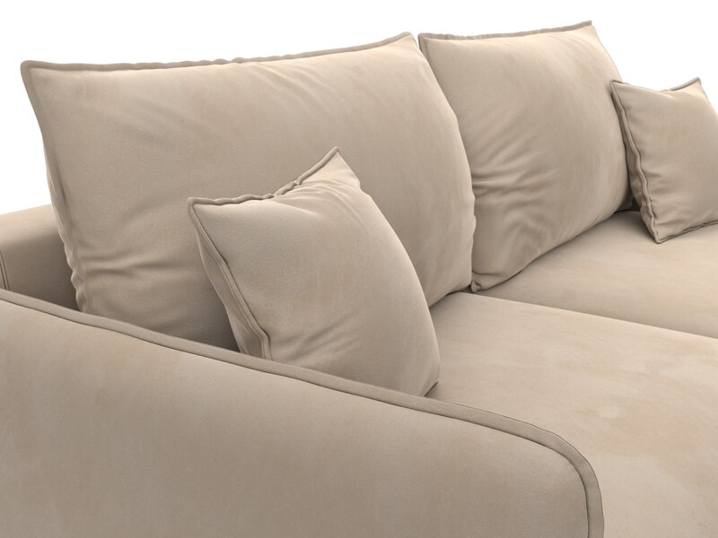 Диван прямой Лига-064 НПБ, Велюр, SEVEN 729 бежевый