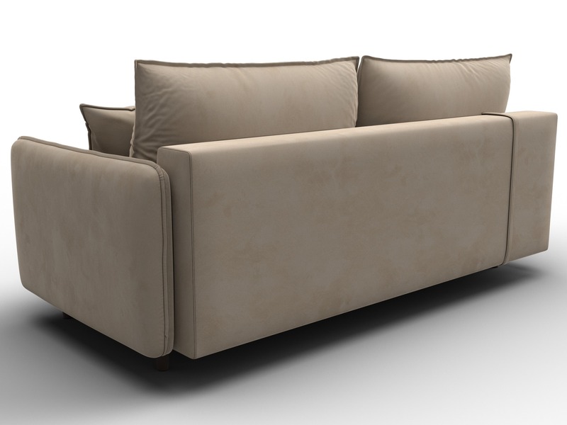 Диван прямой Лига-064 НПБ, Велюр, SEVEN 729 бежевый