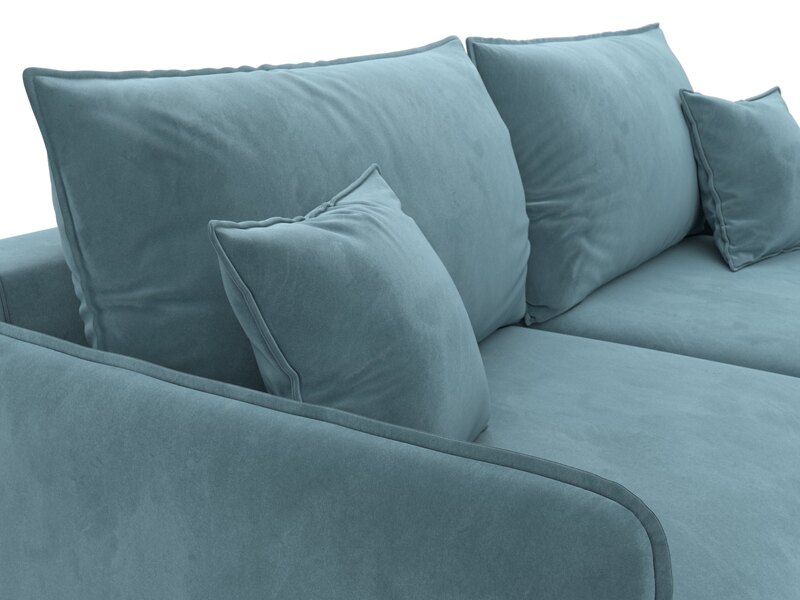 Диван прямой Лига-064 НПБ, Велюр, SEVEN 113 бирюзовый