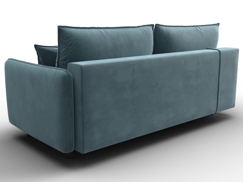 Диван прямой Лига-064 НПБ, Велюр, SEVEN 113 бирюзовый