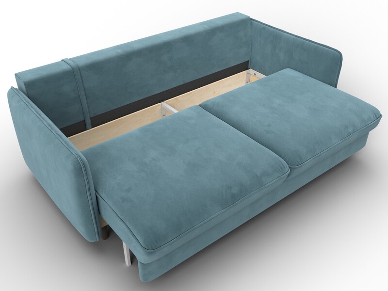 Диван прямой Лига-064 НПБ, Велюр, SEVEN 113 бирюзовый