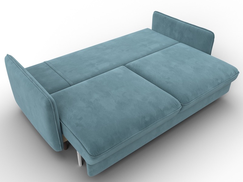 Диван прямой Лига-064 НПБ, Велюр, SEVEN 113 бирюзовый