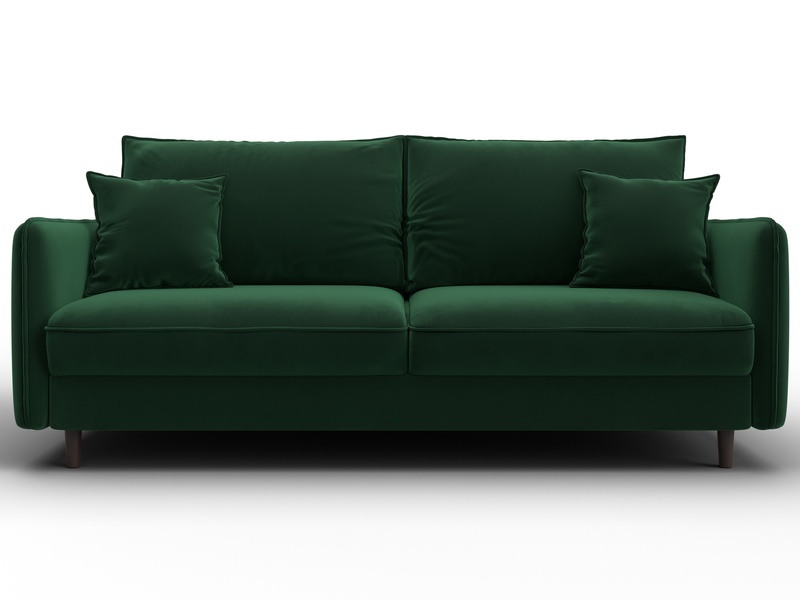 Диван прямой Лига-064 НПБ, Велюр, SEVEN 626 зеленый