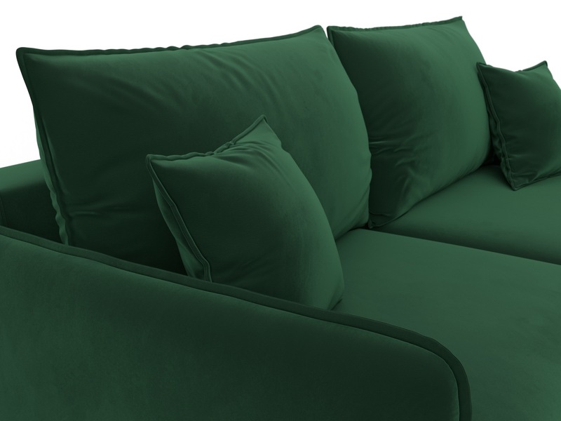 Диван прямой Лига-064 НПБ, Велюр, SEVEN 626 зеленый