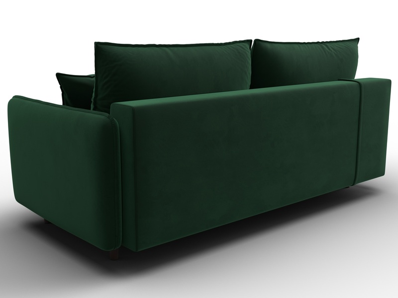 Диван прямой Лига-064 НПБ, Велюр, SEVEN 626 зеленый