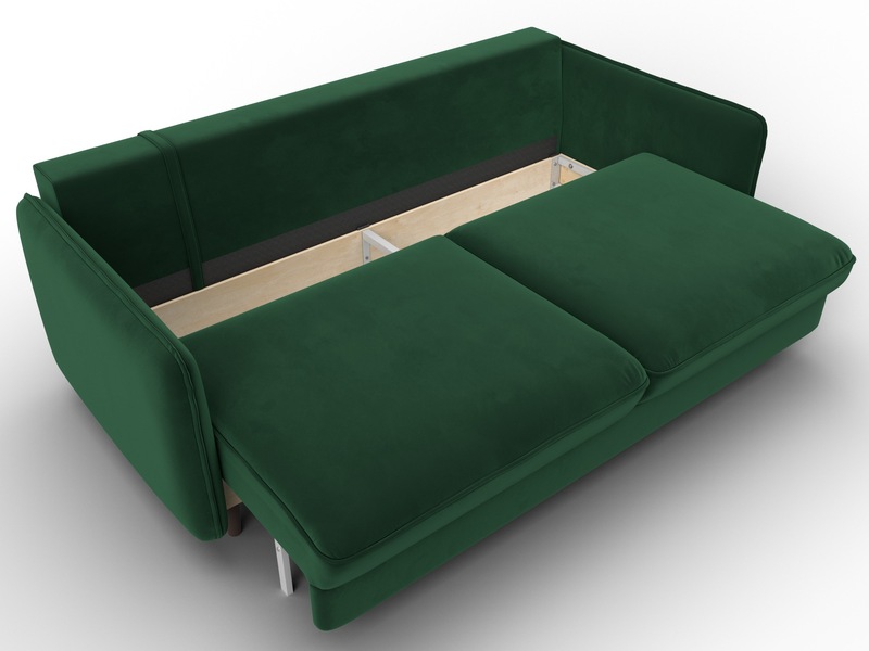 Диван прямой Лига-064 НПБ, Велюр, SEVEN 626 зеленый