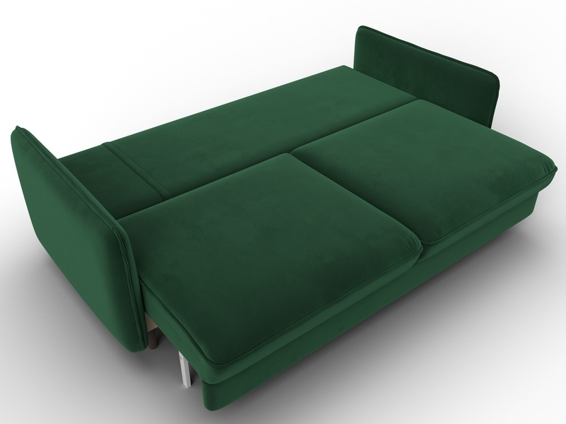 Диван прямой Лига-064 НПБ, Велюр, SEVEN 626 зеленый