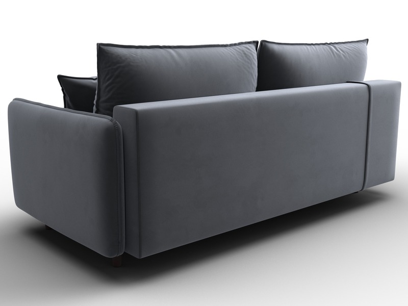 Диван прямой Лига-064 НПБ, Велюр, SEVEN 17 серый