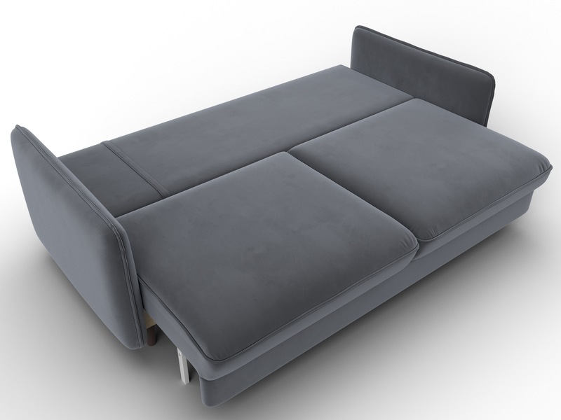 Диван прямой Лига-064 НПБ, Велюр, SEVEN 17 серый