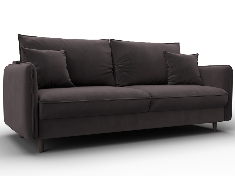 Диван прямой Лига-064 НПБ, Велюр, SEVEN 727 коричневый