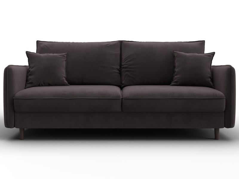 Диван прямой Лига-064 НПБ, Велюр, SEVEN 727 коричневый