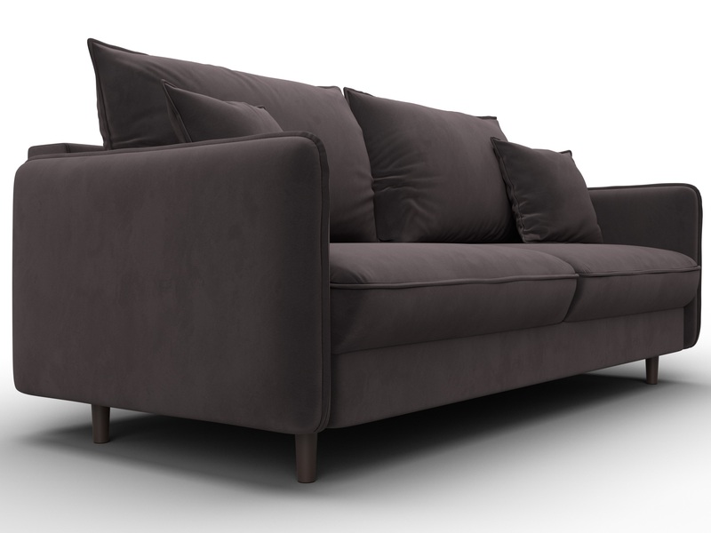 Диван прямой Лига-064 НПБ, Велюр, SEVEN 727 коричневый