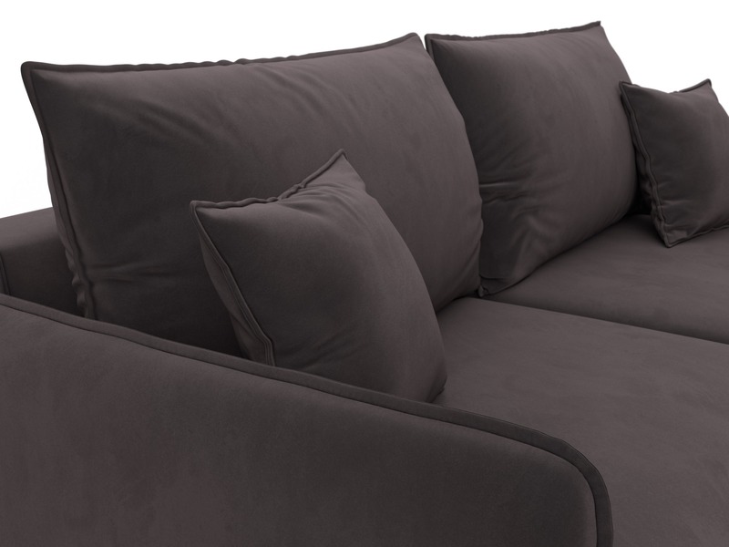 Диван прямой Лига-064 НПБ, Велюр, SEVEN 727 коричневый