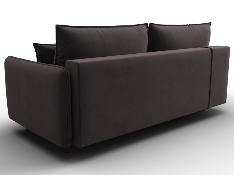 Диван прямой Лига-064 НПБ, Велюр, SEVEN 727 коричневый