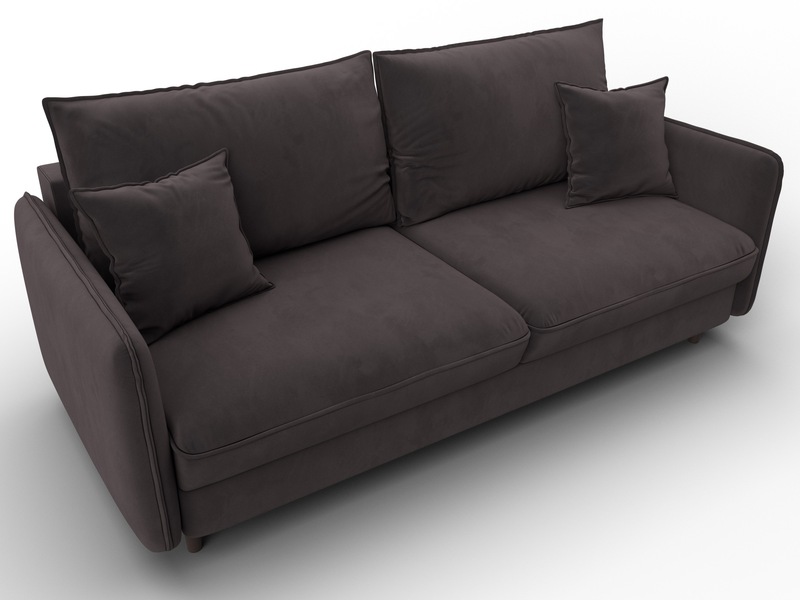 Диван прямой Лига-064 НПБ, Велюр, SEVEN 727 коричневый