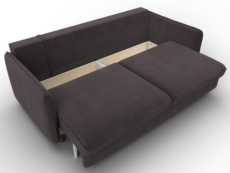 Диван прямой Лига-064 НПБ, Велюр, SEVEN 727 коричневый