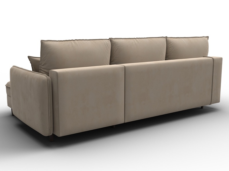 Диван угловой Лига-064 НПБ угол универсальный, Велюр, SEVEN 729 бежевый