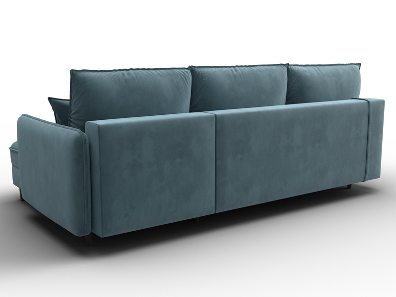 Диван угловой Лига-064 НПБ угол универсальный, Велюр, SEVEN 113 бирюзовый