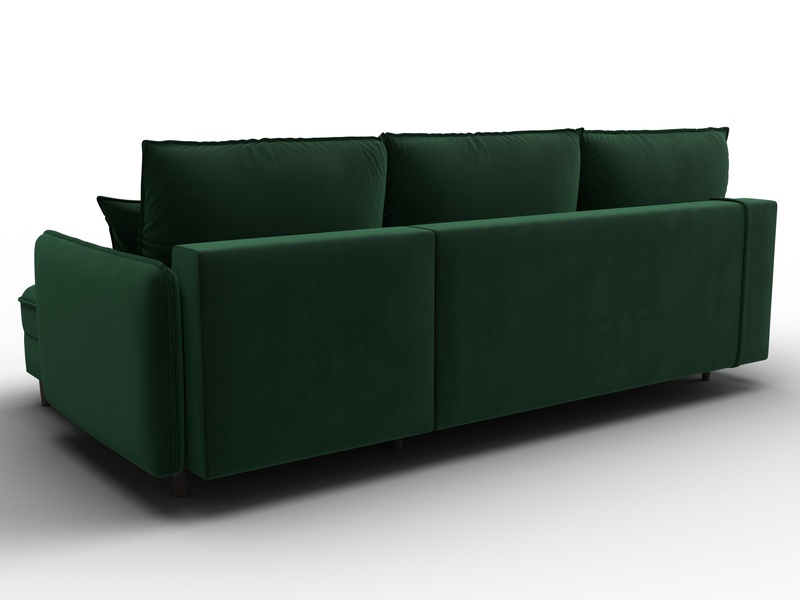 Диван угловой Лига-064 НПБ угол универсальный, Велюр, SEVEN 626 зеленый