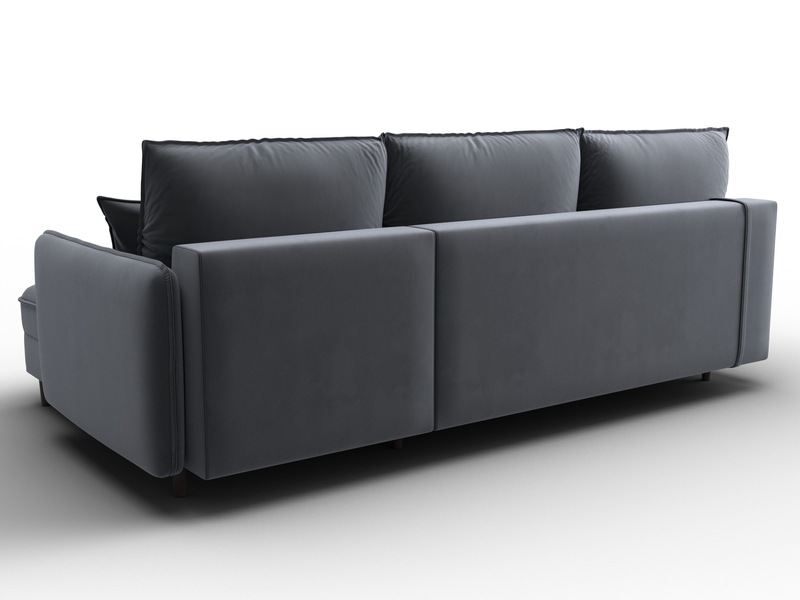 Диван угловой Лига-064 НПБ угол универсальный, Велюр, SEVEN 17 серый