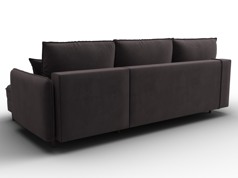 Диван угловой Лига-064 НПБ угол универсальный, Велюр, SEVEN 727 коричневый