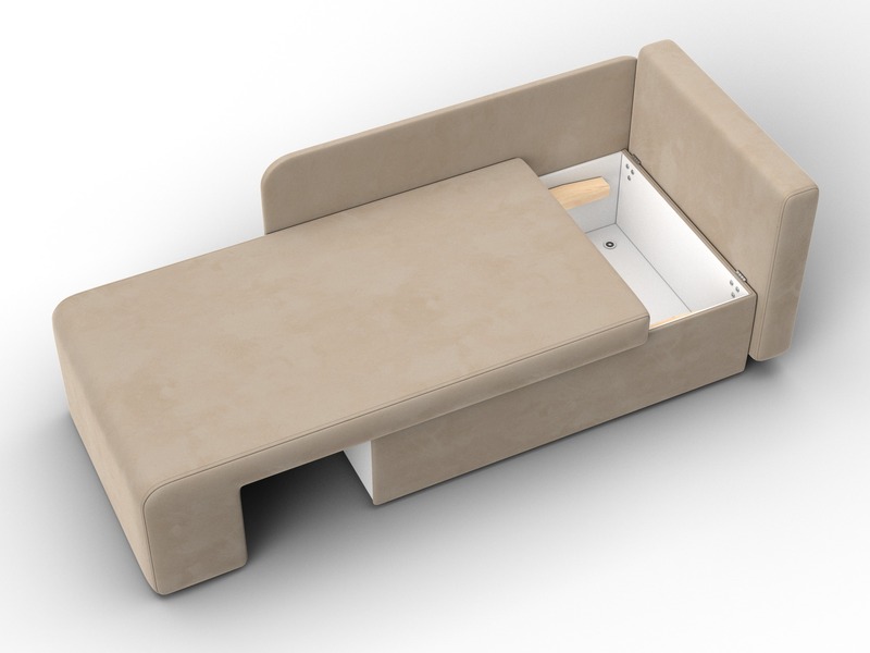 Кушетка Лига-097, Велюр, SEVEN 729 бежевый