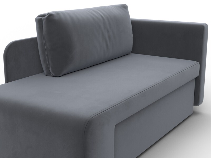 Кушетка Лига-097, Велюр, SEVEN 17 серый