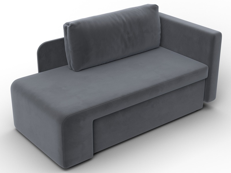 Кушетка Лига-097, Велюр, SEVEN 17 серый