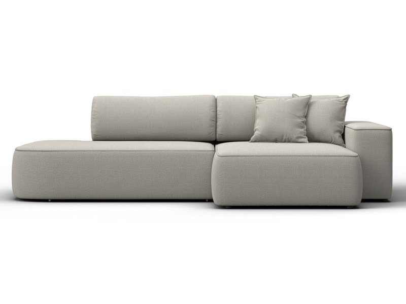 Диван угловой Лига-065 БП угол правый, Рогожка, Амур 02 бежевый