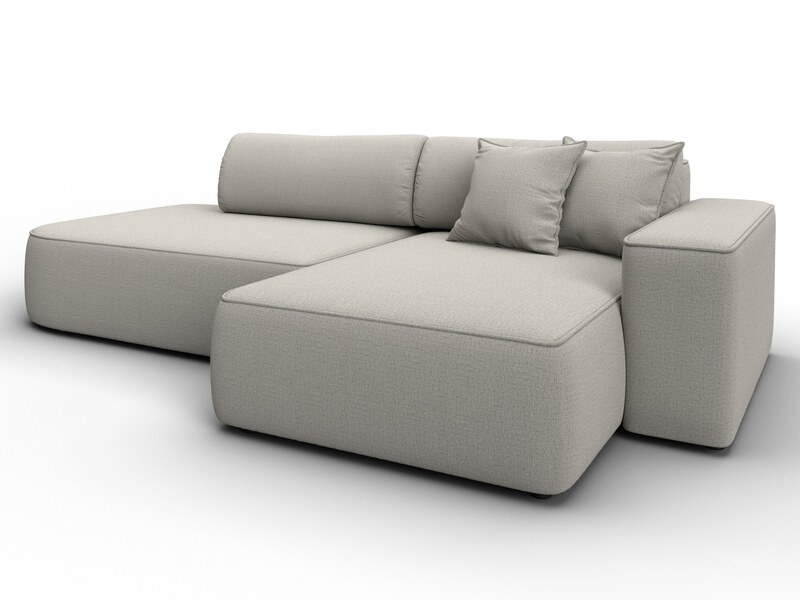 Диван угловой Лига-065 БП угол правый, Рогожка, Амур 02 бежевый