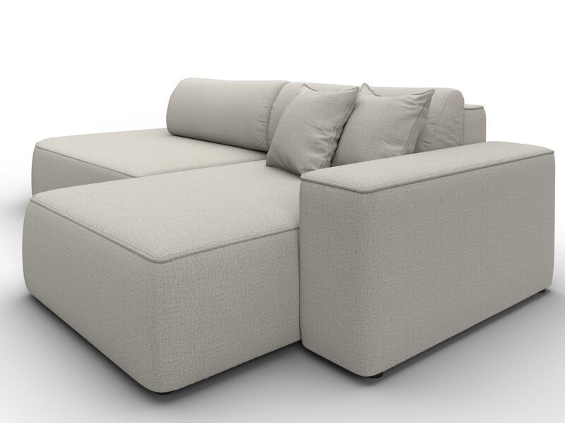 Диван угловой Лига-065 БП угол правый, Рогожка, Амур 02 бежевый