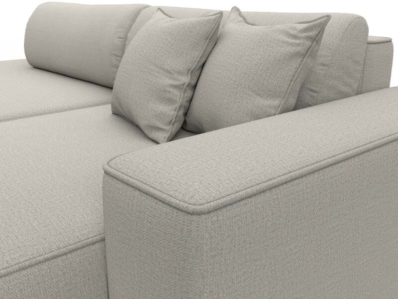 Диван угловой Лига-065 БП угол правый, Рогожка, Амур 02 бежевый