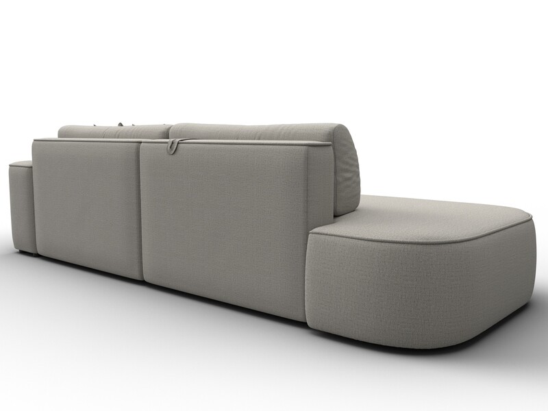 Диван угловой Лига-065 БП угол правый, Рогожка, Амур 02 бежевый